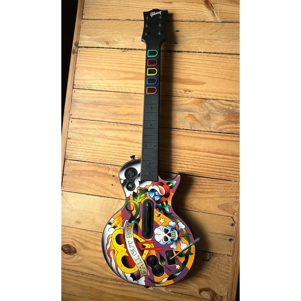 PlayStation Guitar Hero Wireless Les Paul Gibson PS3 Sony Fall Out Boy No Dongle